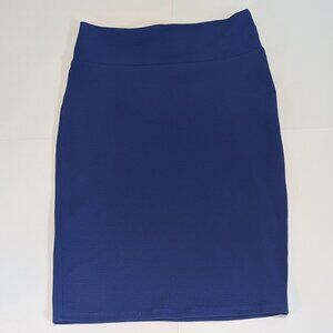 LulaRoe Cassie Royal Blue Stretchy Pencil Skirt, Size M